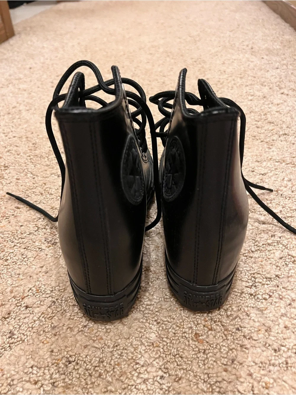 Black High-Top Platform Lace-Up Sneaker